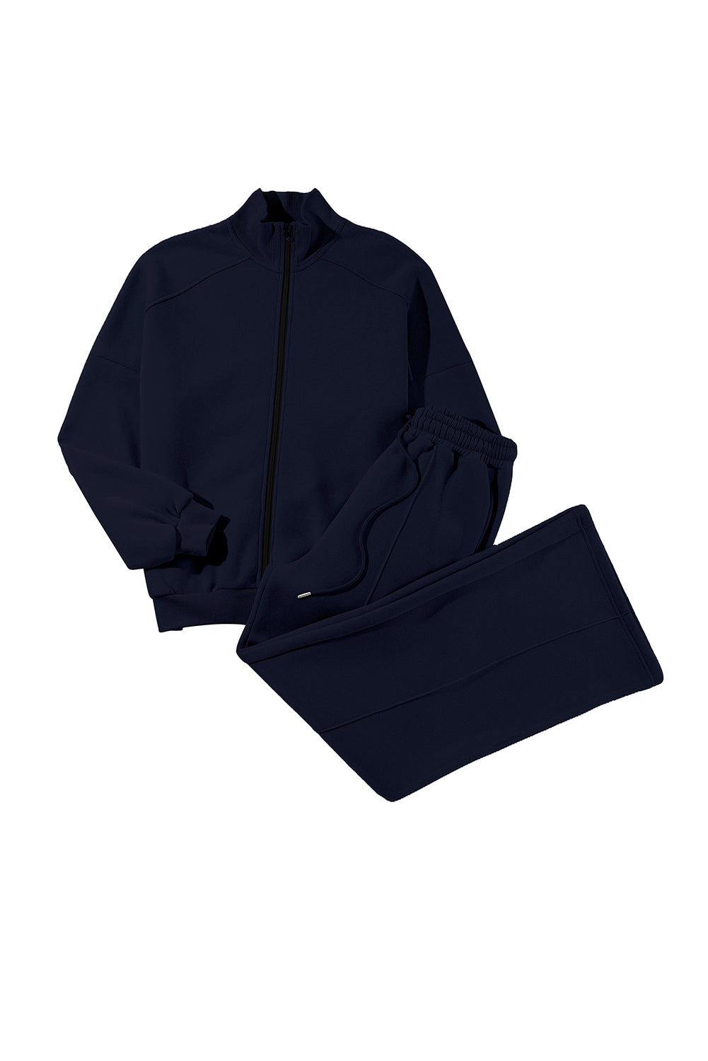 Black Half Zip Sweatshirt and Pants Set