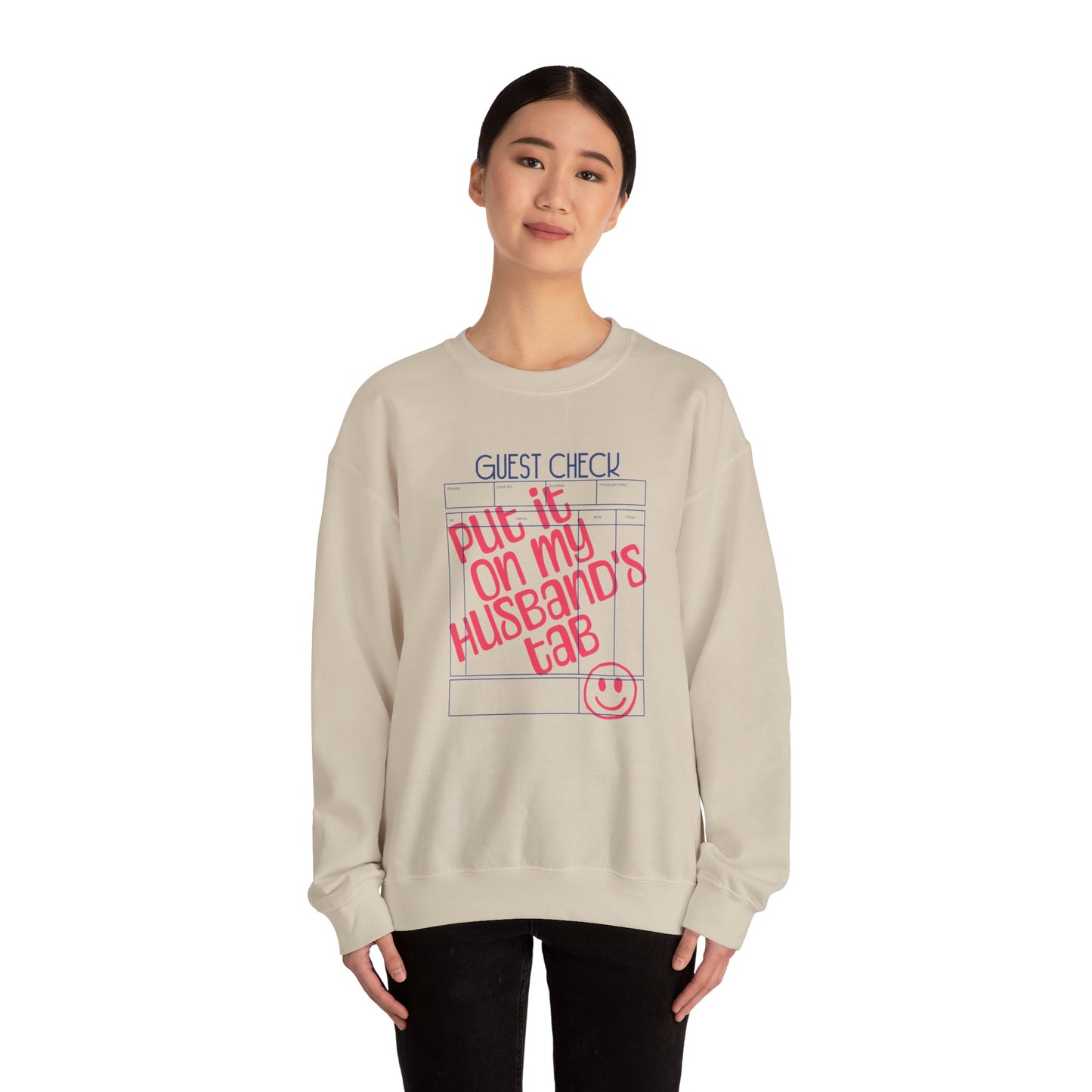 "Put It On My Husband's Tab" Guest Check Sweatshirt