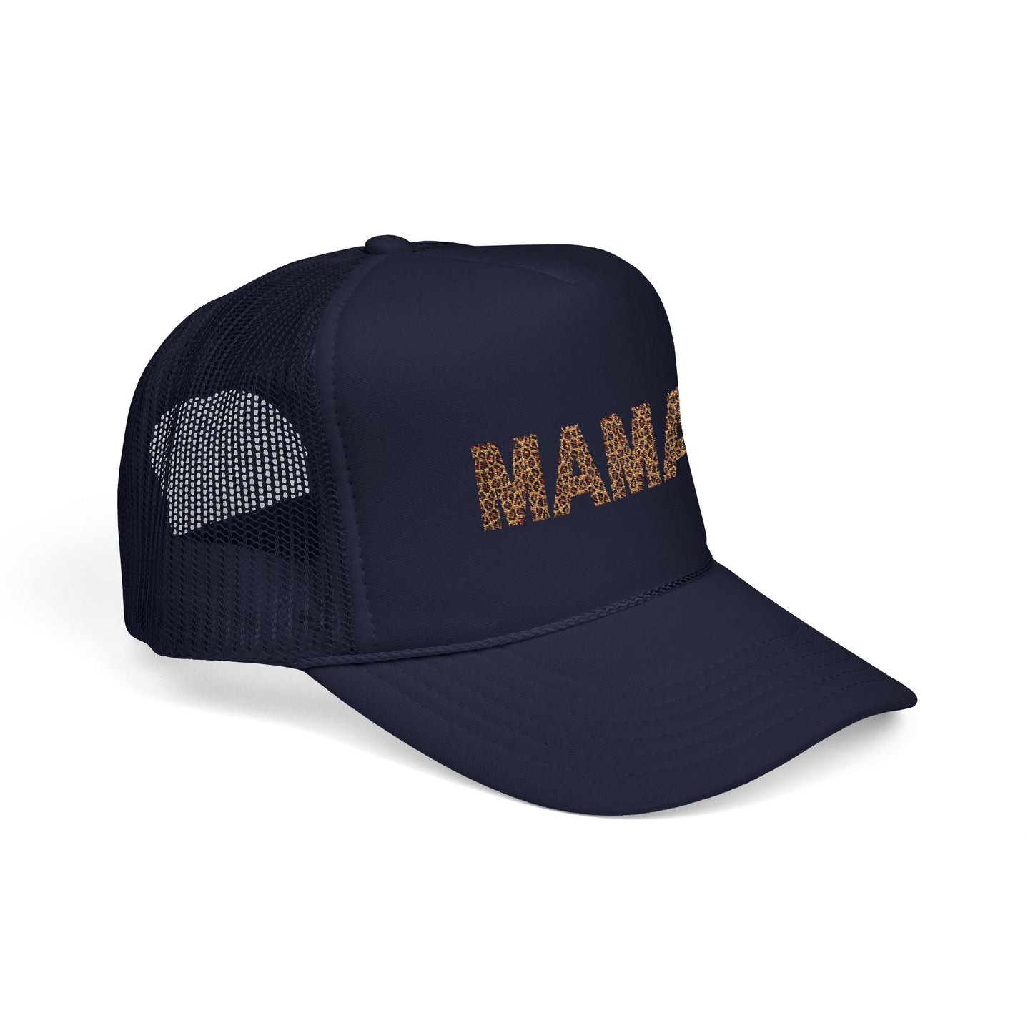 Mama Leopard Print Embroidered Trucker Hat