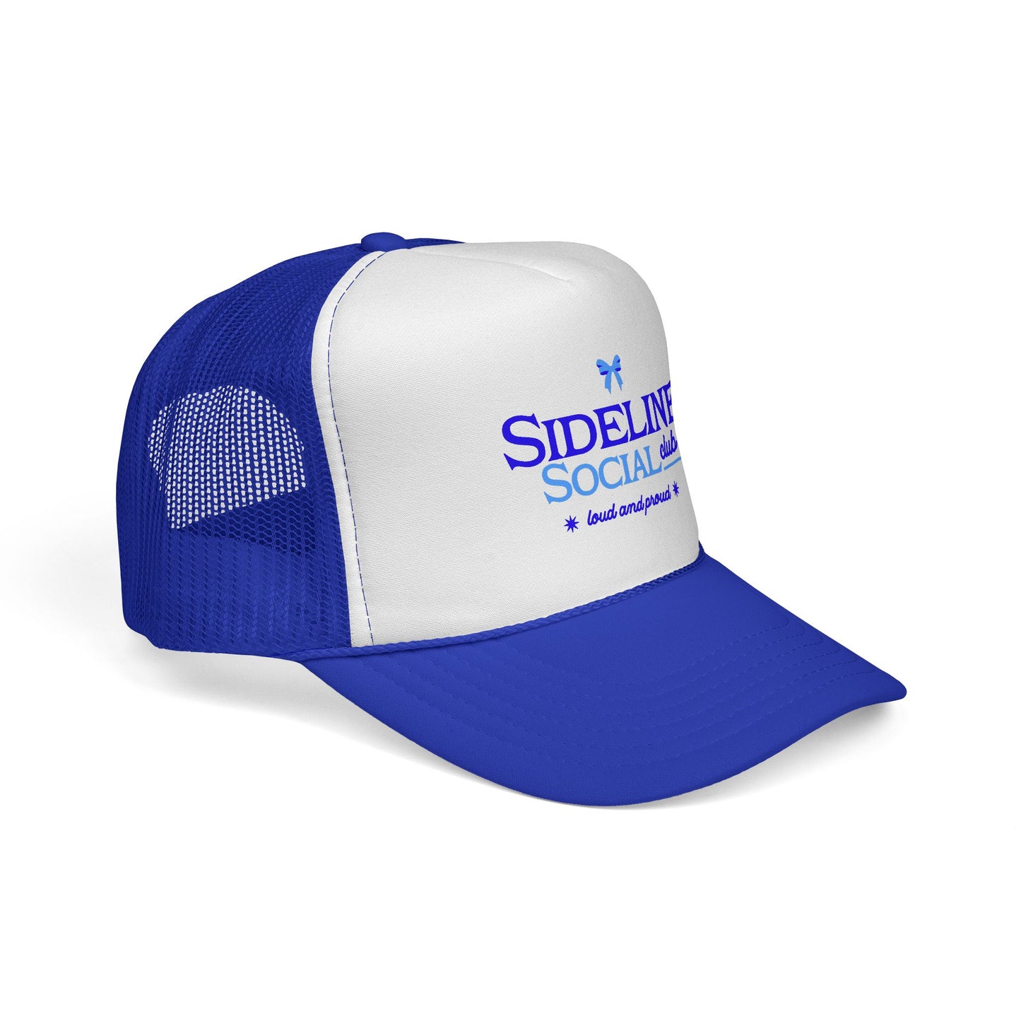 Sideline Social Club Trucker Cap —Royal Blue