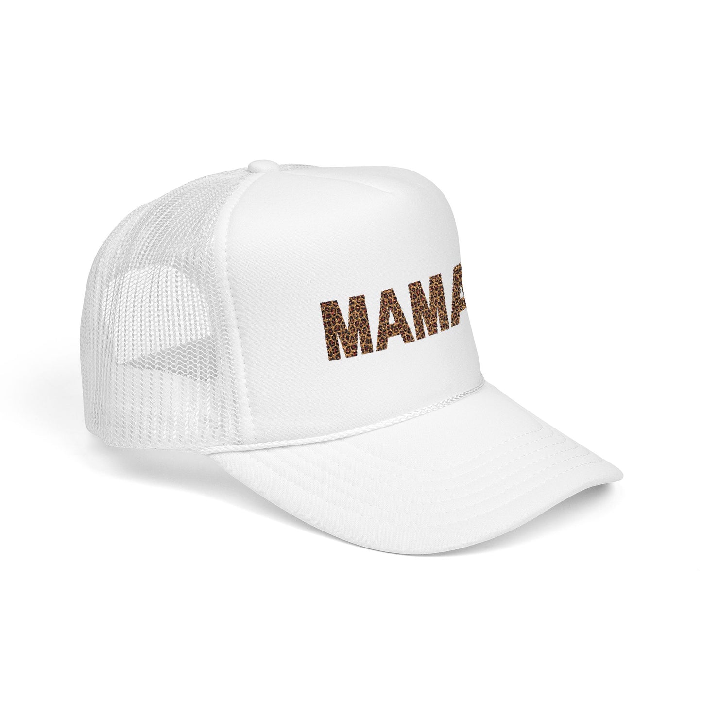Mama Leopard Print Embroidered Trucker Hat