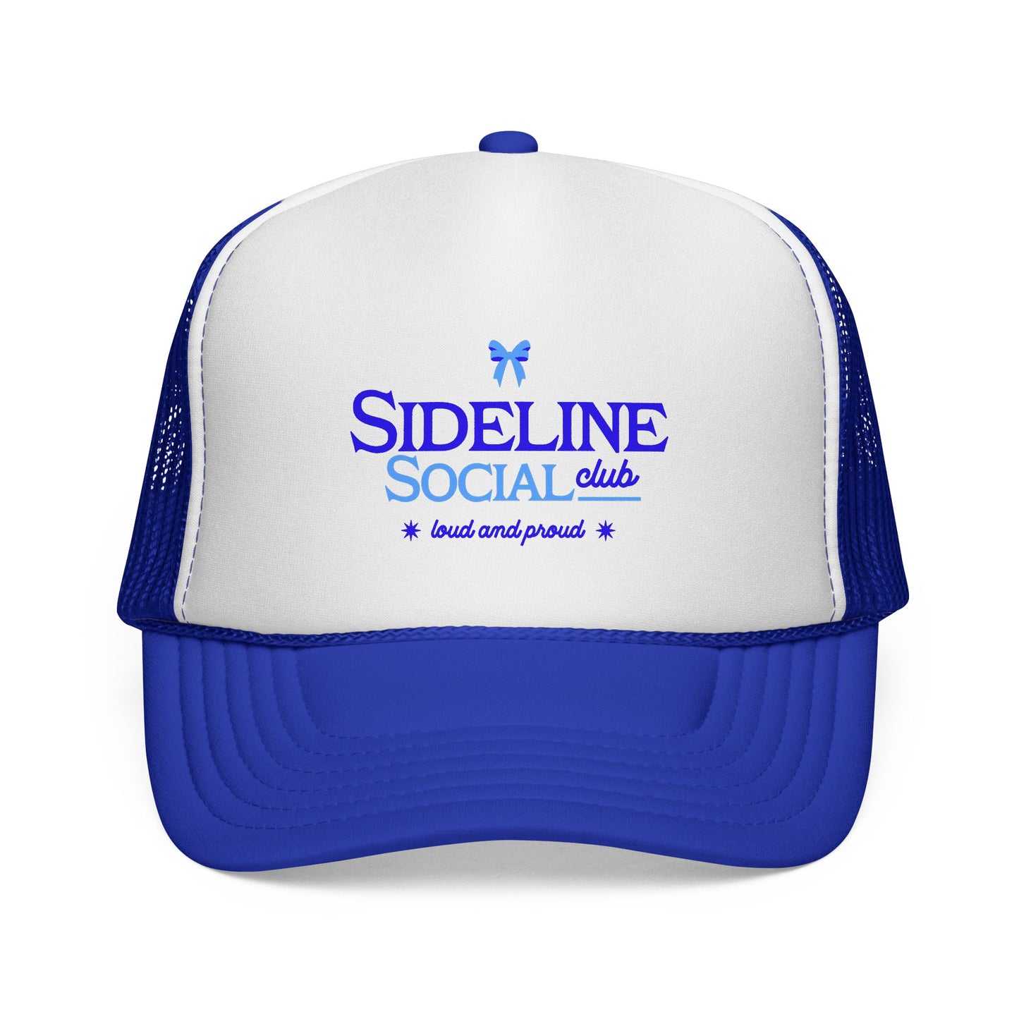 Sideline Social Club Trucker Cap —Royal Blue