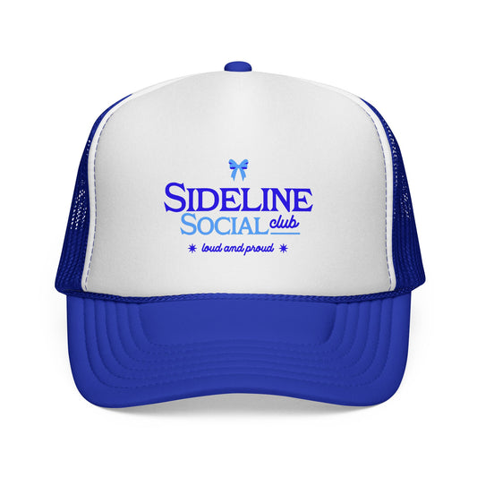 Sideline Social Club Trucker Cap —Royal Blue